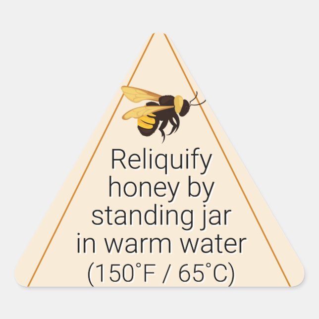 Informationen zur Honey-Kristallisation Dreieckiger Aufkleber (Vorderseite)