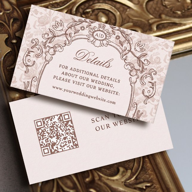 Informationen zur Vintagen RahmenWedding-Website Begleitkarte (Von Creator hochgeladen)