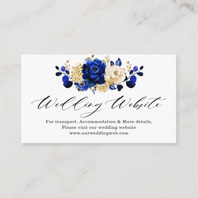 Informationen zur Website von Royal Blue Yellow Go Begleitkarte (Vorderseite)