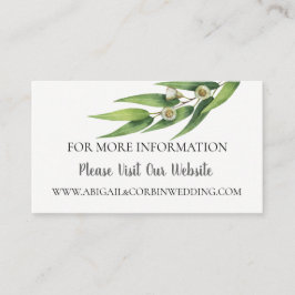 Informationen zur Website zur Hochzeit von Eukalyp Begleitkarte