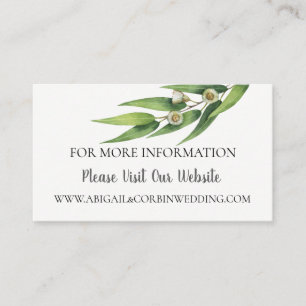 Informationen zur Website zur Hochzeit von Eukalyp Begleitkarte