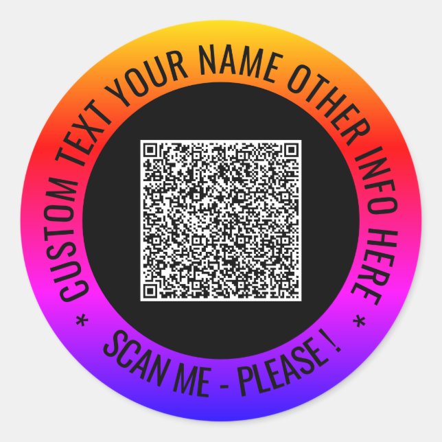 Informations d'analyse de code QR et étiquettes de (Devant)