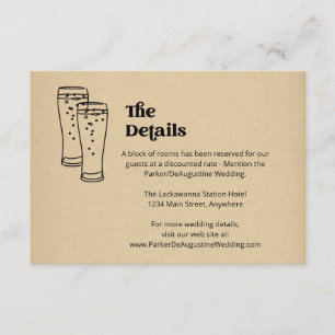 Informations sur le Mariage de bière Détails Carte