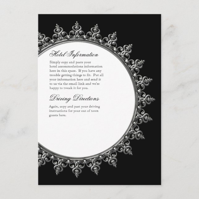 Informationseinlage - klassischer Barockkreis Begleitkarte (Vorderseite)