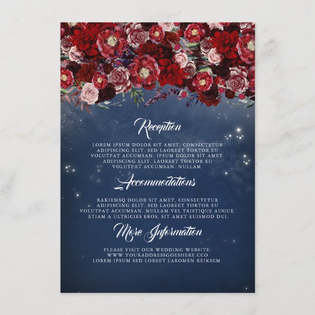 Informationsgast für Hochzeiten von Navy und Burgu Begleitkarte (Vorderseite)