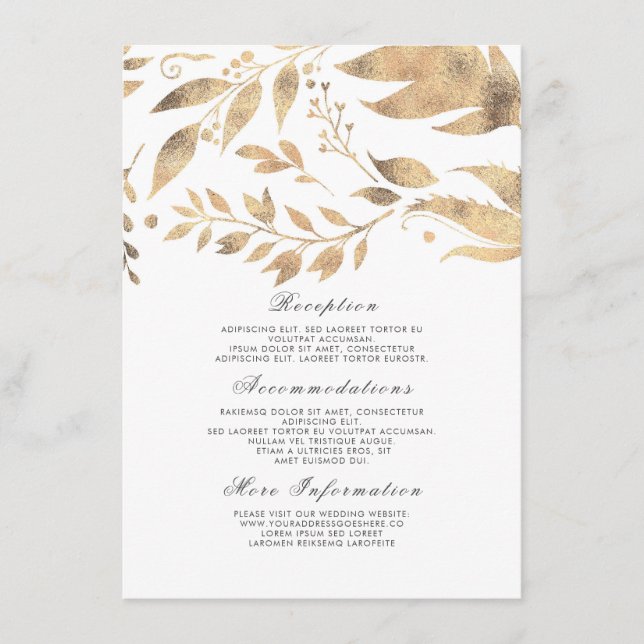 Informationsgast zu White and Gold und Hochzeiten  Begleitkarte (Vorderseite)