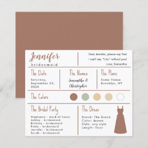 Informationskarte für die braune Kleiderfarbe Brid