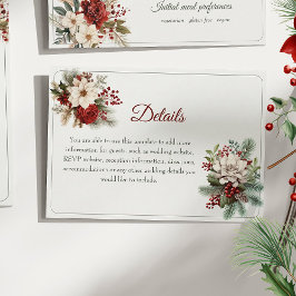 Informationskarte für rustikale Winterhochzeiten Begleitkarte