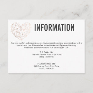 INFORMATIONSKARTE   Rose Gold Geometric Begleitkarte