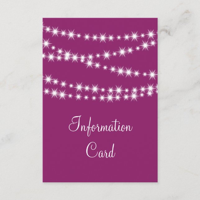 Informationskarte Twinkle Lights (magenta) Begleitkarte (Vorderseite)