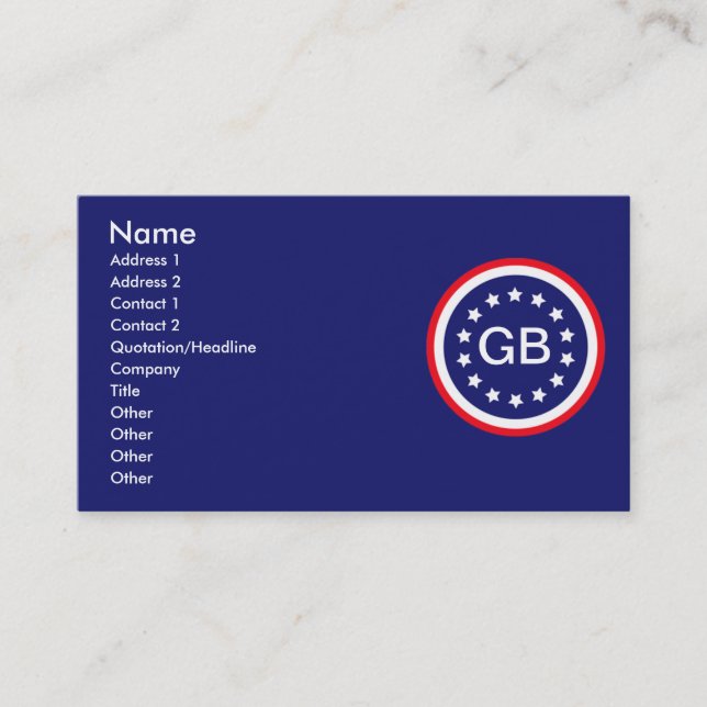 Informationskarten Visitenkarte (Vorderseite)