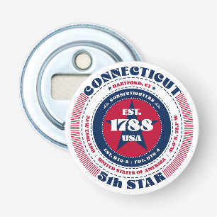 Informationskreis Connecticut Staat Flaschenöffner