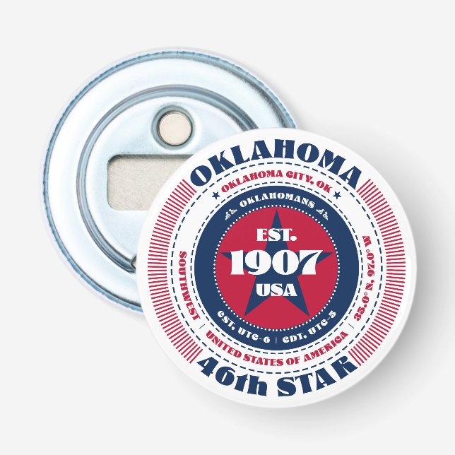 Informationskreis Oklahoma Staat Flaschenöffner (Vorderseite)