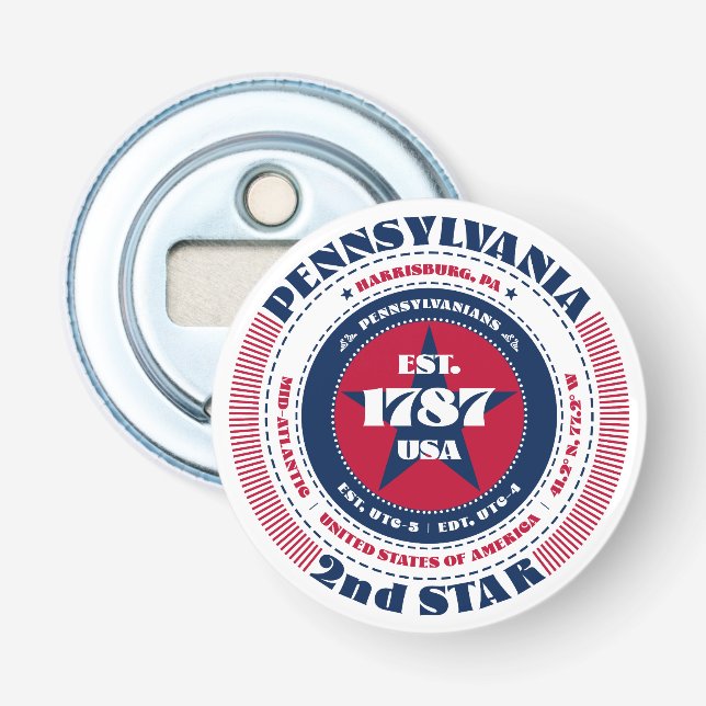 Informationskreis Pennsylvania Staat Flaschenöffner (Vorderseite)