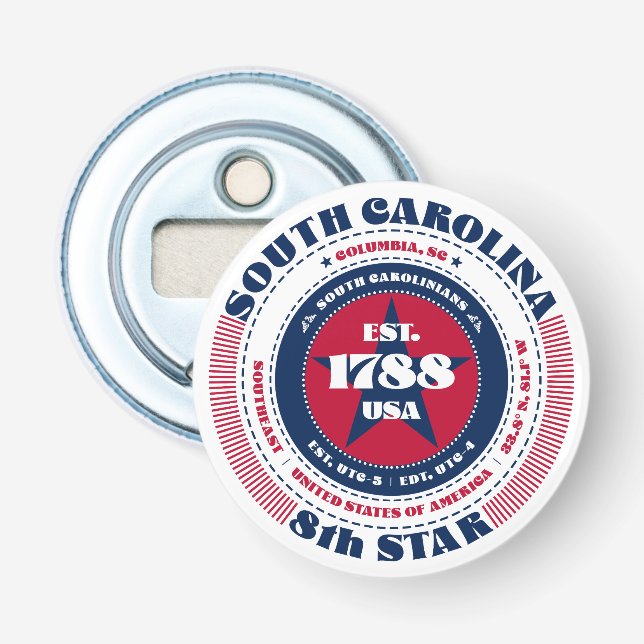 Informationskreis South Carolina Staat Flaschenöffner (Vorderseite)