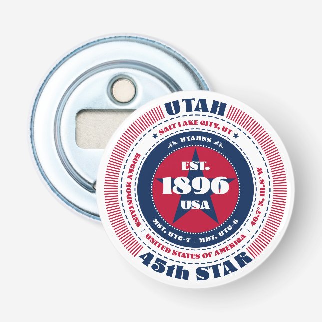 Informationskreis Utah Staat Flaschenöffner (Vorderseite)