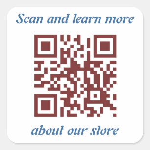 Informationsschablone des QR Codespeichers Quadratischer Aufkleber