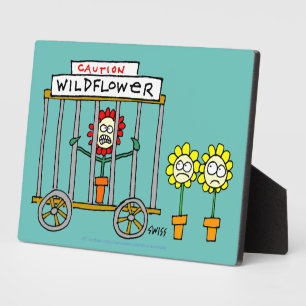 Informationsschalter für Wildblume Cartoon Fotoplatte