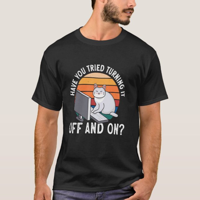 Informationstechnologie Computer IT Katze Technisc T-Shirt (Vorderseite)