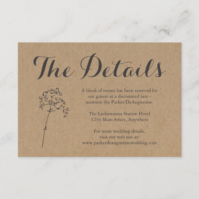 Informationsverschlusskarte | Rustikalkraft Begleitkarte (Vorderseite)