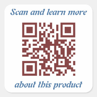 Informationsvorlage für QR-Code-Produkte Quadratischer Aufkleber
