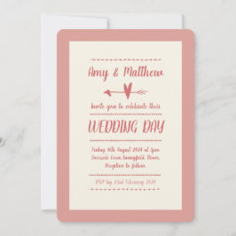 Informelle Einladung zur Hochzeit Dusky Pink und C