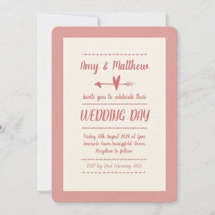 Informelle Einladung zur Hochzeit Dusky Pink und C