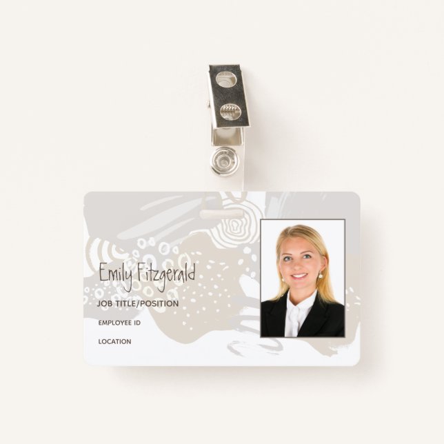 Informelle Foto-ID Feminine Business Pattern Ausweis (Vorderseite mit Klammer)
