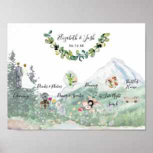 Informelle Hochzeitsplan Begrüßungstafel Poster