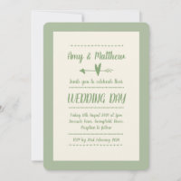 Informelle Hochzeitssage Grün und Creme