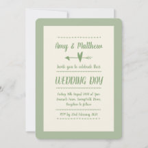 Informelle Hochzeitssage Grün und Creme