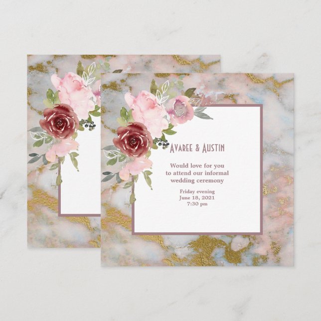 Informelle Hochzeitssaison - Blume zur Einladung (Vorne/Hinten)