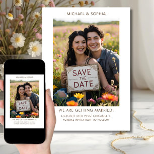 Informelle Save-the-Date-Foto-Text-Verlobung Save The Date