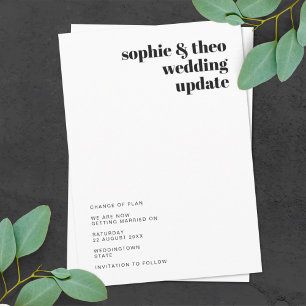 Informeller Minimalist Moderne Hochzeitsaktualis Ankündigung