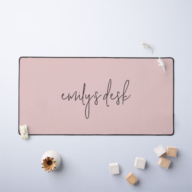 Informeller Skriptname Schlicht Blush Pink Schreibtischunterlage (Kindertisch)