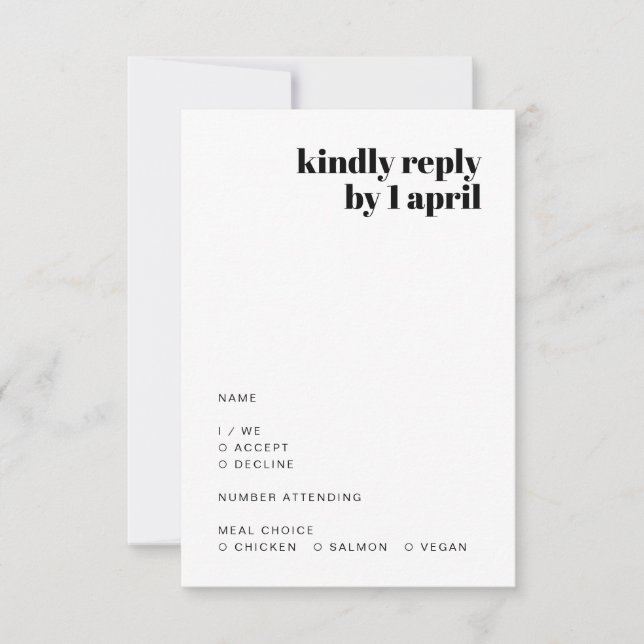 Informelles Minimalistisch | Moderne Retro-Lässige RSVP Karte (Vorderseite)