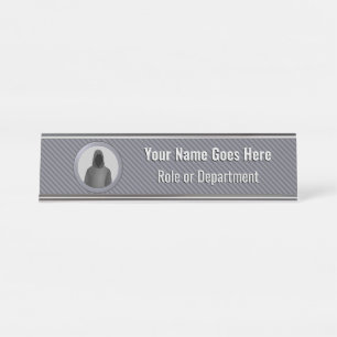 InfoSec Team - Silver Theme Hacker in Hoodie Logo Schreibtischnamensplakette