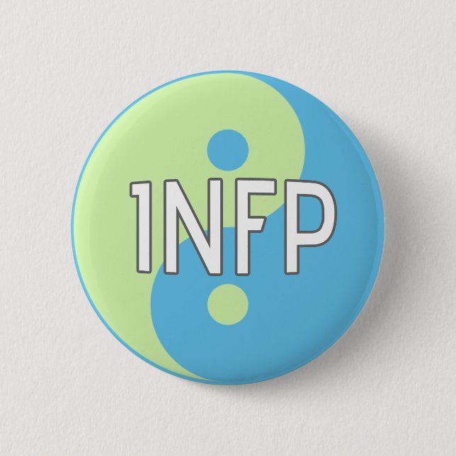 INFP blauer und grüner Yin Yang Knopf Button (Vorderseite)
