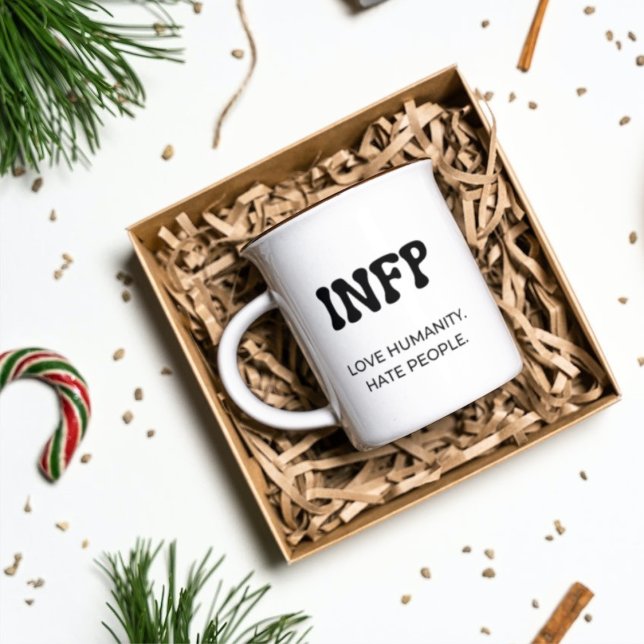 INFP MBTI Funny Mug mit Black Text Coffee Tasse (Von Creator hochgeladen)