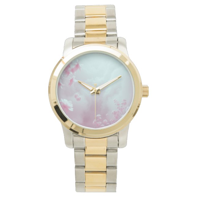 Infrarot-Blume in Nebel Kleine Blume Handgelenk Armbanduhr (Vorderseite)