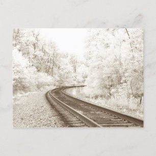 Infrarot Eisenbahnschienen Postkarte