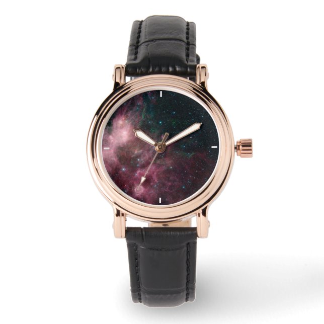 Infrarotansicht mit Geburt und Tod von Sternen Armbanduhr (Vorderseite)