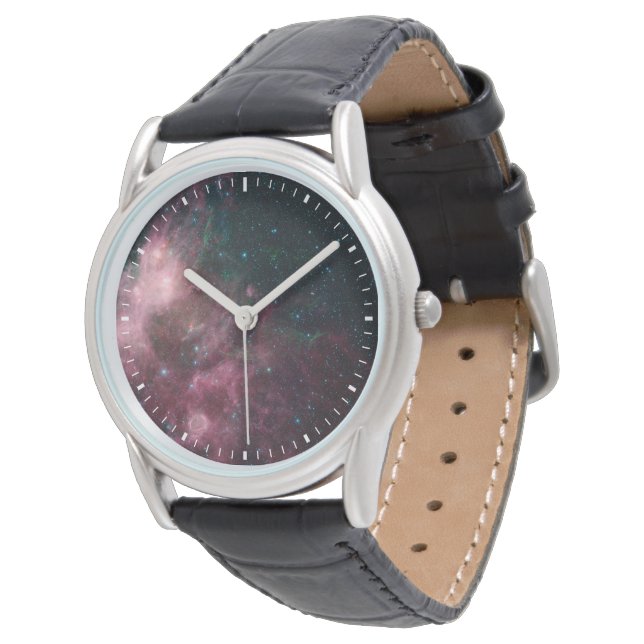 Infrarotansicht mit Geburt und Tod von Sternen Armbanduhr (Schrägansicht)