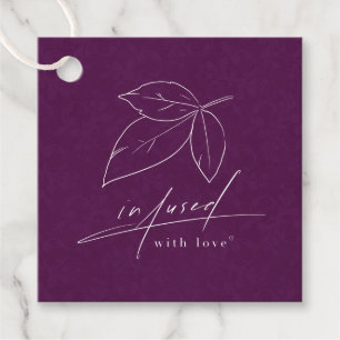 Infusion mit Liebe Lila Kalligraphie Linie Art Lea Geschenkanhänger