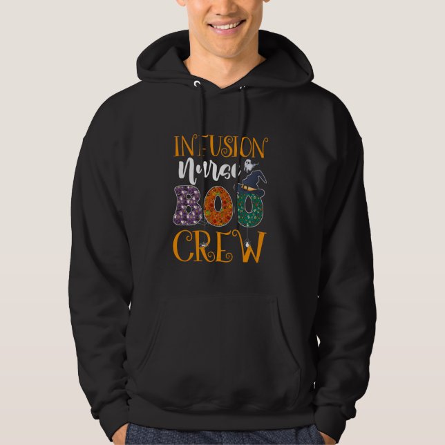 Infusion Nurse Boo Crew Pflege Halloween Ghost Co Hoodie (Vorderseite)
