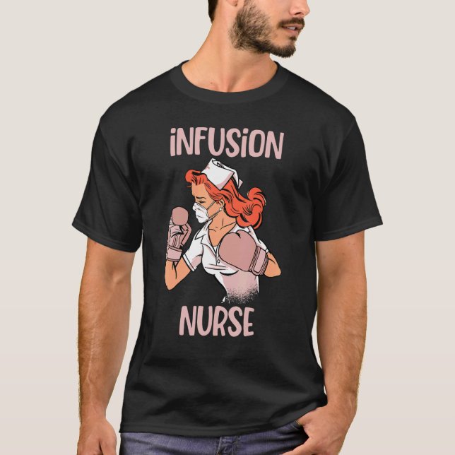 Infusion Nurse Boxing Gloves Kämpfen T-Shirt (Vorderseite)