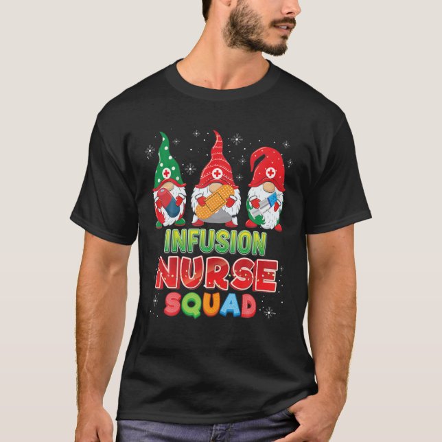 Infusion Nurse Squad Weihnachtsgnomen Ugly Sweater T-Shirt (Vorderseite)