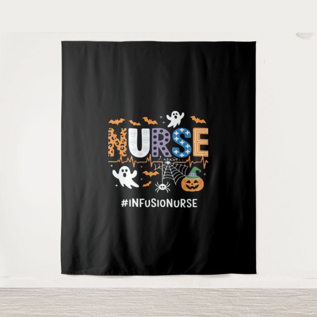 Infusion Nursing Stethoscope Halloween Essen Wandteppich (Vorderseite)
