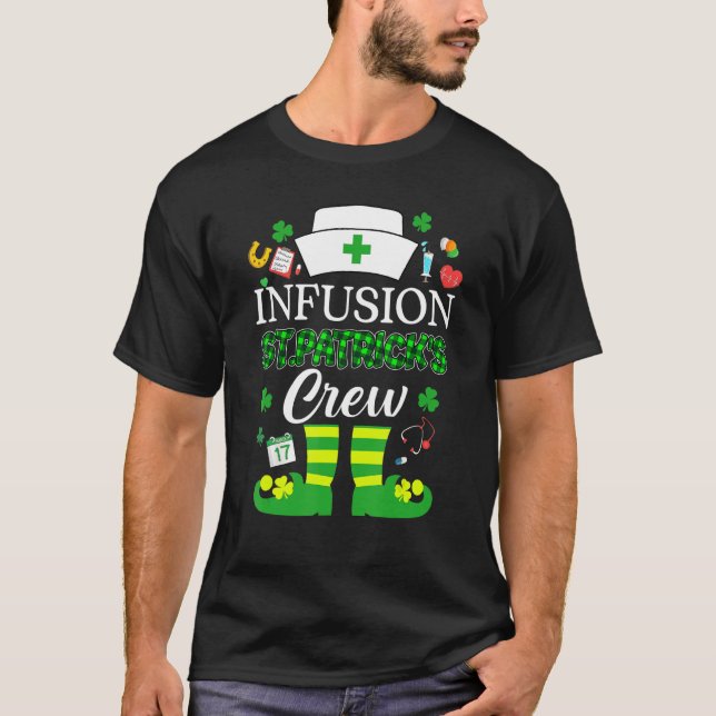 Infusion Patricks Nurse Crew St Patrick Day Leprec T-Shirt (Vorderseite)