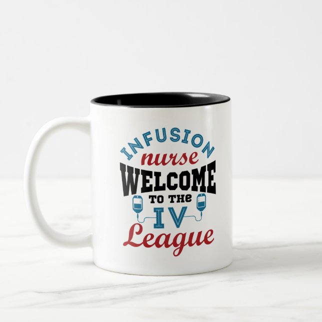 Infusionskrankenhaus Willkommen im I.V. Liga Zweifarbige Tasse (Links)
